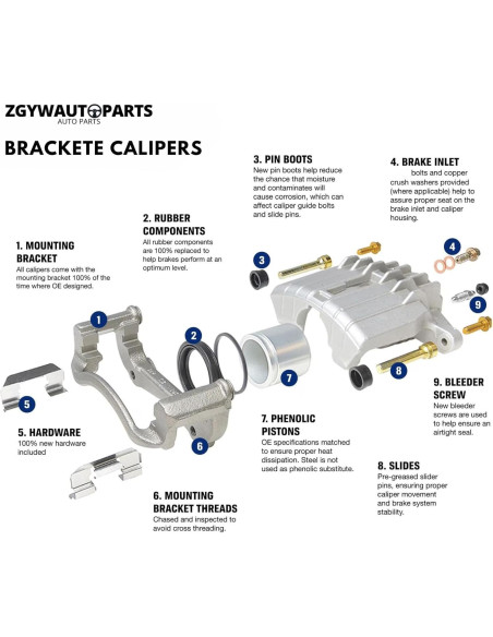 Caliper de Freno de Disco Frontal ZGYWAutoParts Toyota Yaris 2006-2018