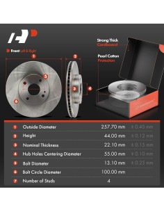 Discos de Freno Ventilados A-Premium + Pastillas Cerámicas 2