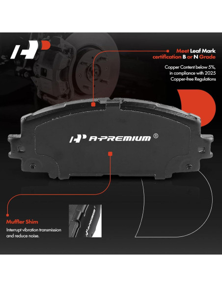 Juego de Pastillas de Freno Cerámicas A-Premium para Toyota