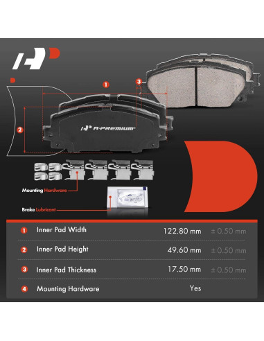 Juego de Pastillas de Freno Cerámicas A-Premium para Toyota