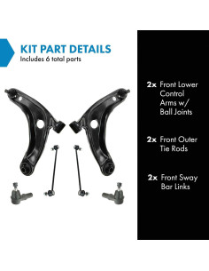 Kit de Dirección y Suspensión TRQ 6 Piezas para Toyota 2