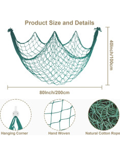 Paquete de 2 Redes de Pesca Decorativas Aqua 203x102 cm 2