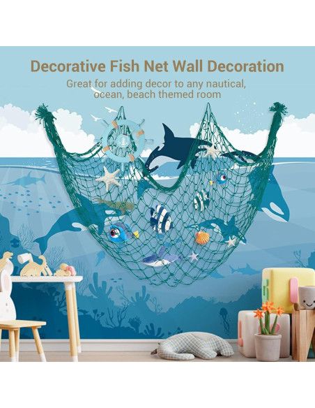 Paquete de 2 Redes de Pesca Decorativas Aqua 203x102 cm