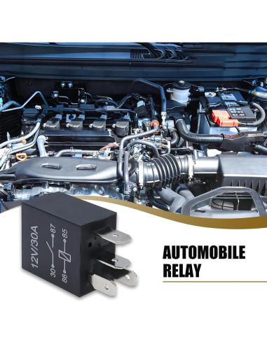 Paquete de 4 Relés de Arranque Prywog 12V 30A Negro