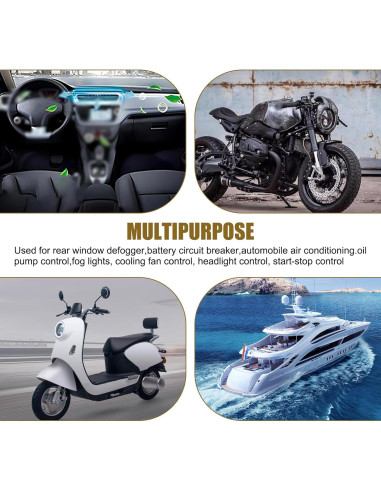 Paquete de 4 Relés de Arranque Prywog 12V 30A Negro