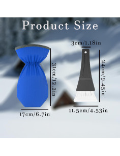 Raspador de Hielo con Guantes Zisqerts Azul - 2 Piezas 2