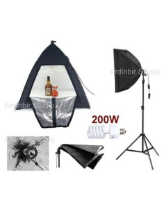 Estudio Fotográfico Ardinbir SoftBox 75cm 200W con Soporte 2m