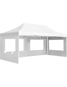 Carpa de Fiesta Plegable YELWHI 5.8x3m Blanca con Paneles 2