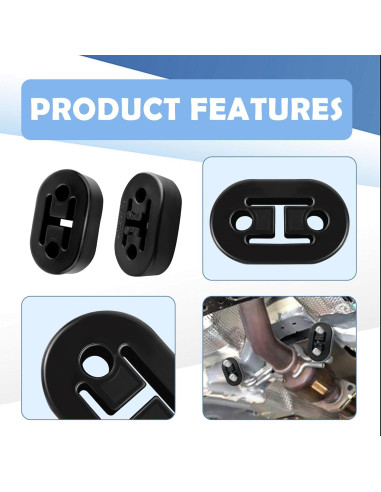 Soportes de escape de goma Stacool 2PCS para automóvil