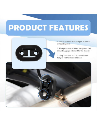 Soportes de escape de goma Stacool 2PCS para automóvil