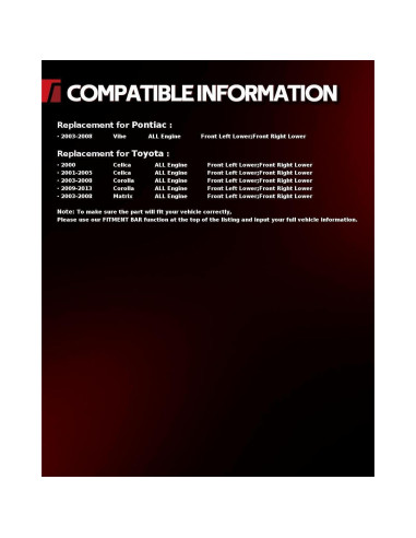 Brazos de Control Inferiores Torchbeam para Matrix, Corolla y más