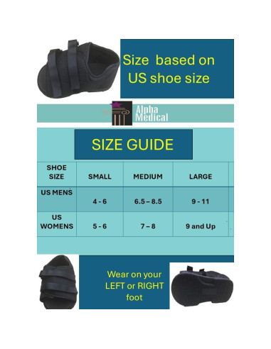 Zapato Quirúrgico Post-Operativo Alpha Medical - Hombre Pequeño