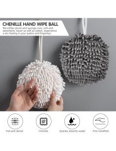 Paquete de 12 Toallas de Mano Chenille High-PQ 18x18 cm 2