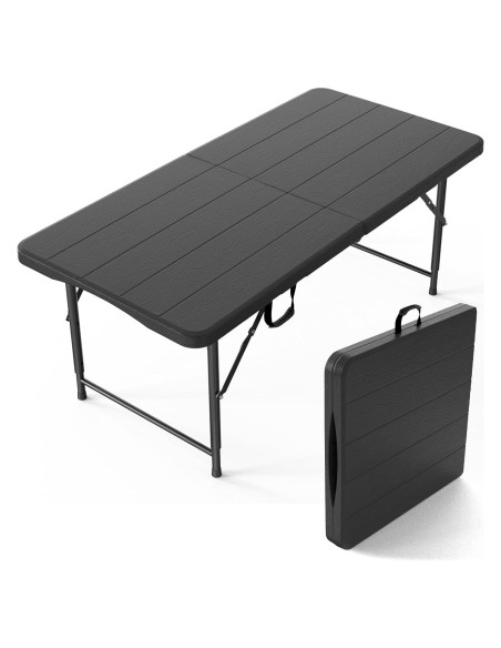 Mesa Plegable VINGLI 4 Pies Ajustable para Camping y Fiestas