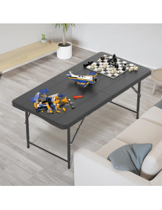 Mesa Plegable VINGLI 4 Pies Ajustable para Camping y Fiestas 2