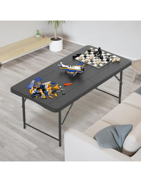 Mesa Plegable VINGLI 4 Pies Ajustable para Camping y Fiestas