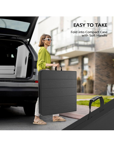 Mesa Plegable VINGLI 4 Pies Ajustable para Camping y Fiestas