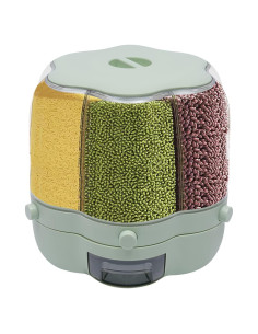 Dispensador de Arroz y Granos Rotatorio LKOEWQZAMX 8kg 6 Compartimentos