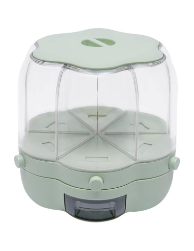 Dispensador de Arroz y Granos Rotatorio LKOEWQZAMX 8kg 6 Compartimentos