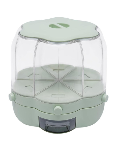 Dispensador de Arroz y Granos Rotatorio LKOEWQZAMX 8kg 6 Compartimentos