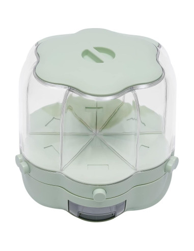 Dispensador de Arroz y Granos Rotatorio LKOEWQZAMX 8kg 6 Compartimentos