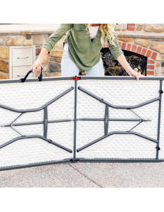 Mesa Plegable Lifetime 6 Pies Granito Blanco Resistente 2