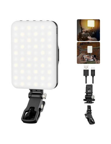 Hagibis Luz LED Portátil para Cámara - 60 LEDs, Batería 2200mAh