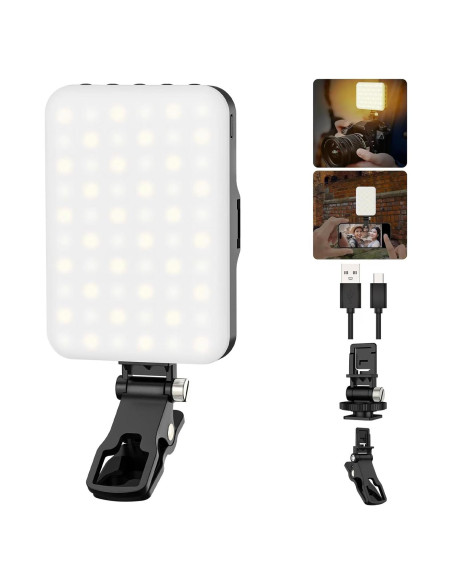 Hagibis Luz LED Portátil para Cámara - 60 LEDs, Batería 2200mAh