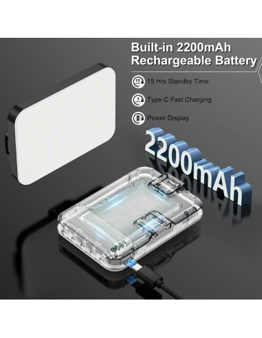 Hagibis Luz LED Portátil para Cámara - 60 LEDs, Batería 2200mAh