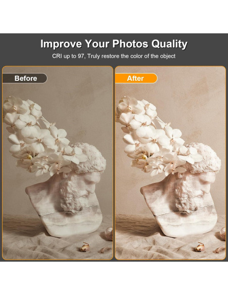 Hagibis Luz LED Portátil para Cámara - 60 LEDs, Batería 2200mAh