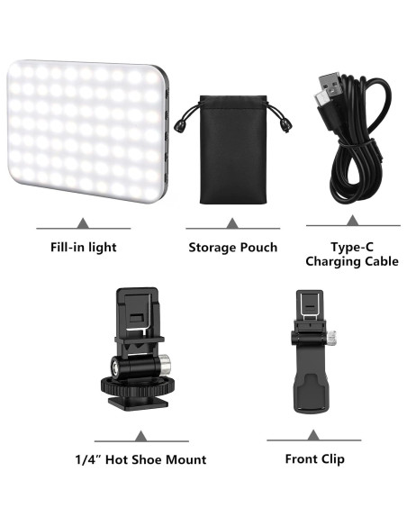 Hagibis Luz LED Portátil para Cámara - 60 LEDs, Batería 2200mAh