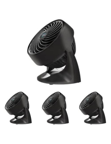 Ventilador Circulador de Aire Vornado 133 Negro - 2 Velocidades, Ajustable, Paquete de 4