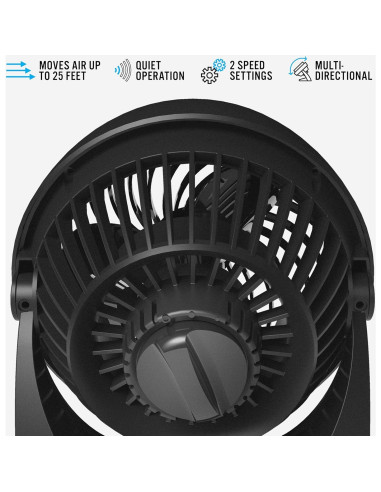 Ventilador Circulador de Aire Vornado 133 Negro - 2 Velocidades, Ajustable, Paquete de 4
