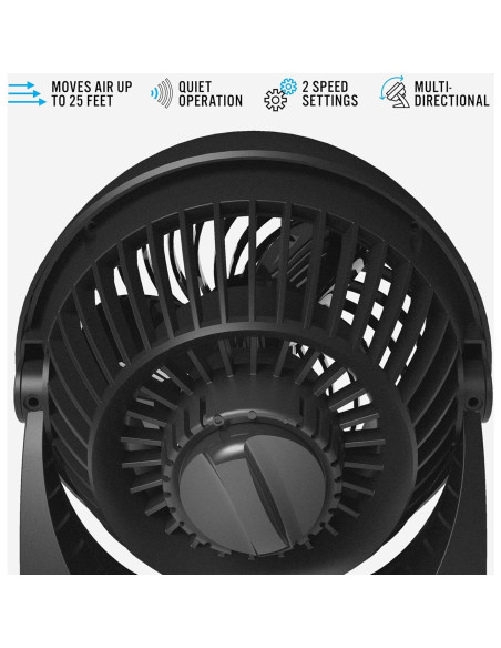 Ventilador Circulador de Aire Vornado 133 Negro - 2 Velocidades, Ajustable, Paquete de 4