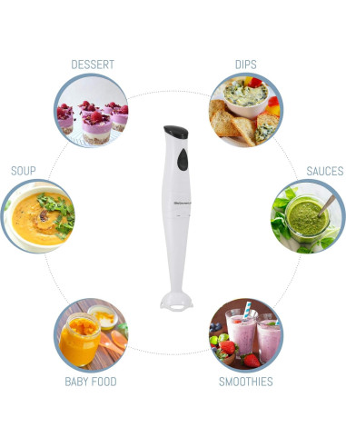 Batidora de Inmersión Elite Gourmet EHB-2425X 150W Blanca