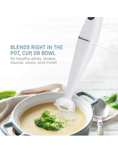 Batidora de Inmersión Elite Gourmet EHB-2425X 150W Blanca