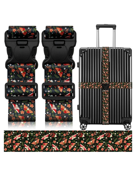 Correas de Equipaje Ajustables Leehoom 2 Paquetes Mariposa Negra