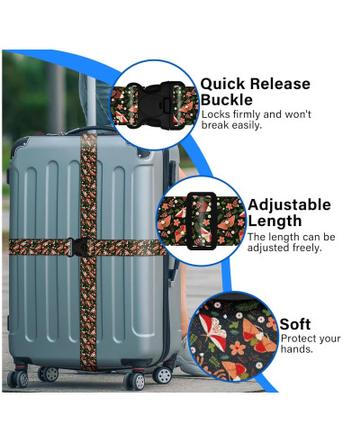 Correas de Equipaje Ajustables Leehoom 2 Paquetes Mariposa Negra
