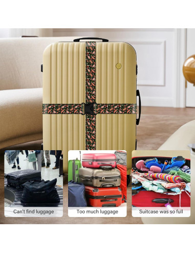 Correas de Equipaje Ajustables Leehoom 2 Paquetes Mariposa Negra