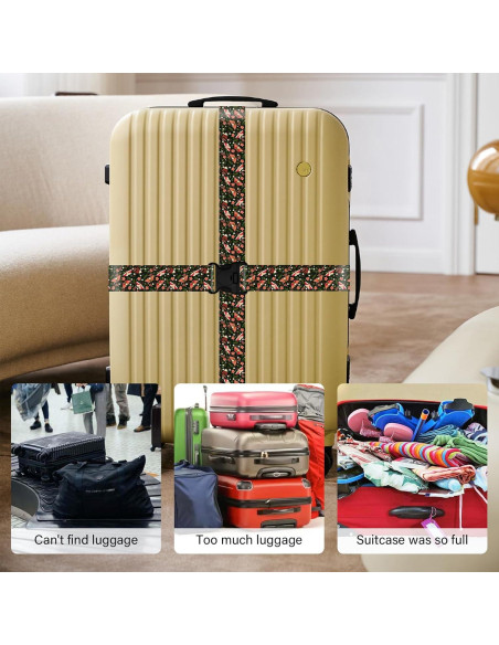 Correas de Equipaje Ajustables Leehoom 2 Paquetes Mariposa Negra