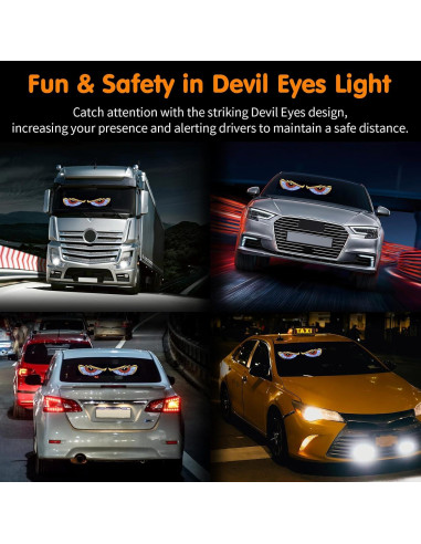Luz LED Ojos del Diablo 1797 para Autos y Camiones 30x12cm