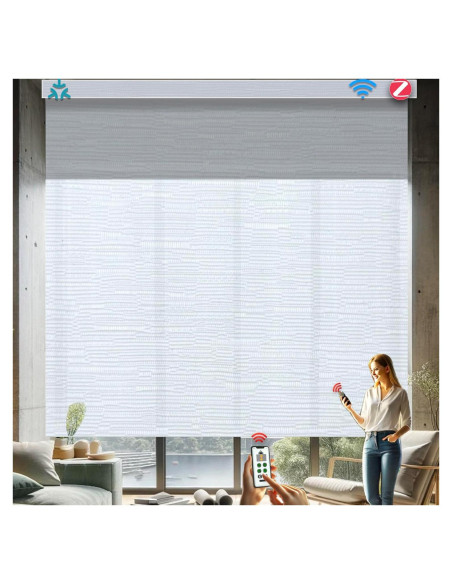 Persianas Enrollables Motorizadas HILADUO 50.8-266.7 cm Filtrado Luz