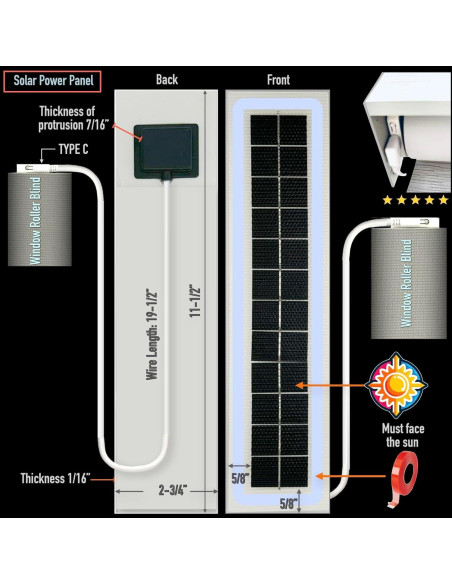 Persianas Enrollables Motorizadas HILADUO 50.8-266.7 cm Filtrado Luz