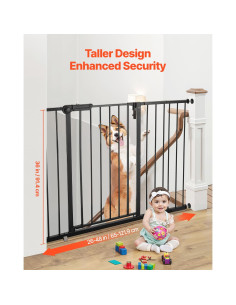 Puerta para Bebés VEVOR Ajustable 66-121.9 cm Negra 2