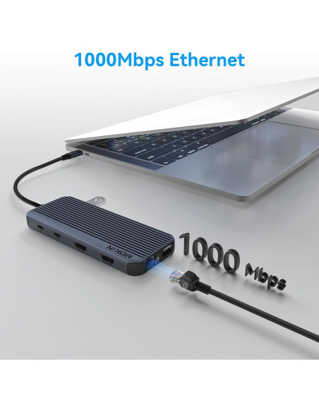 Estación de Acoplamiento MOKiN 12 en 1 USB-C 3 HDMI 4K