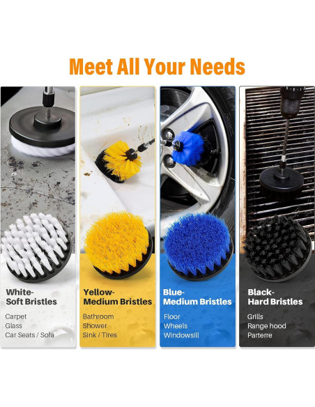 Juego de Cepillos de Limpieza AstroAI 6 Piezas Nylon Amarillo