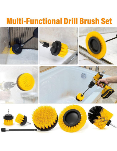 Juego de Cepillos de Limpieza AstroAI 6 Piezas Nylon Amarillo