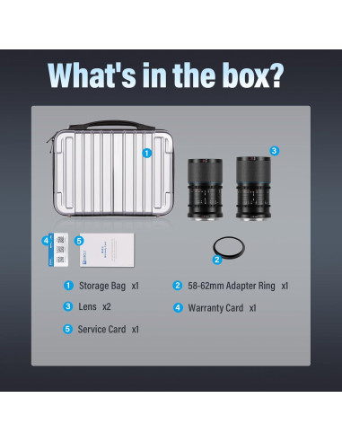 Lente Anamórfica SIRUI Saturn 50mm T2.9 RF 455g Destello Azul