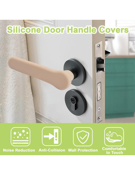 Cubiertas de Manija de Puerta de Silicona UFURMATE Albaricoque 2 Pzas