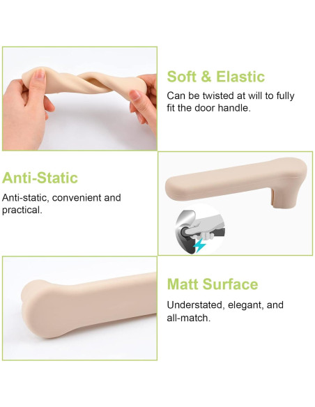 Cubiertas de Manija de Puerta de Silicona UFURMATE Albaricoque 2 Pzas